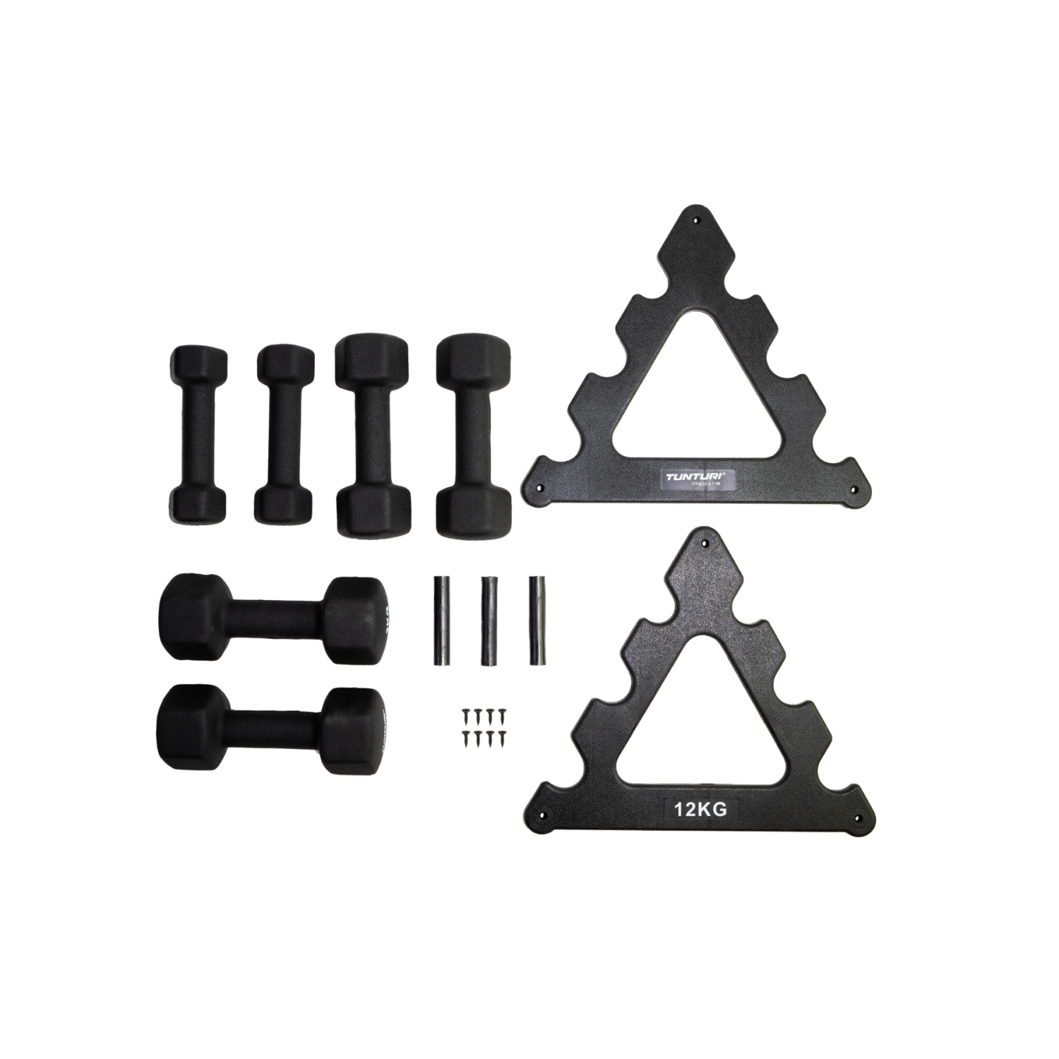 Tunturi - Set Haltères en Néoprène avec Support – Image 4