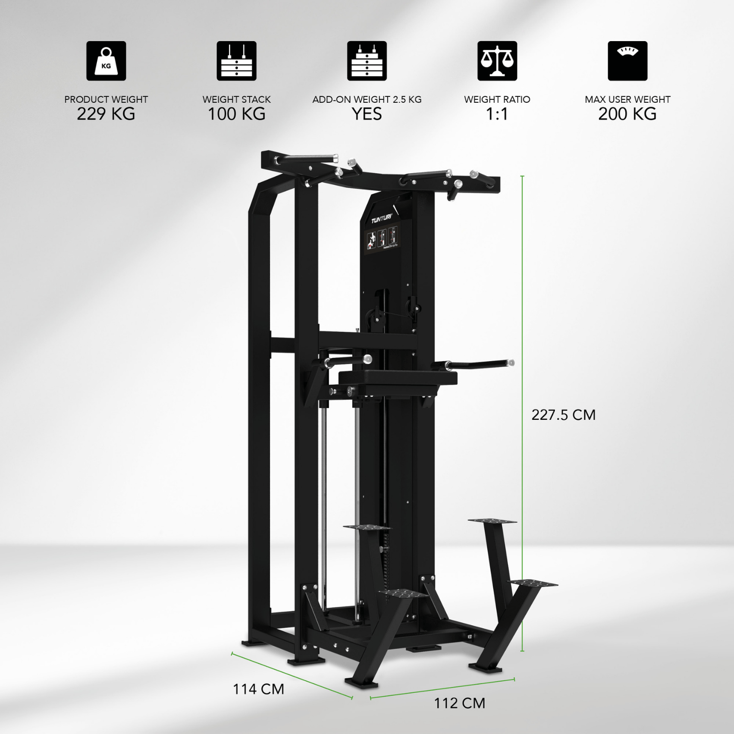 Tunturi Platinum - V-Series Dual Assisted Chin Up & Dip – Image 6