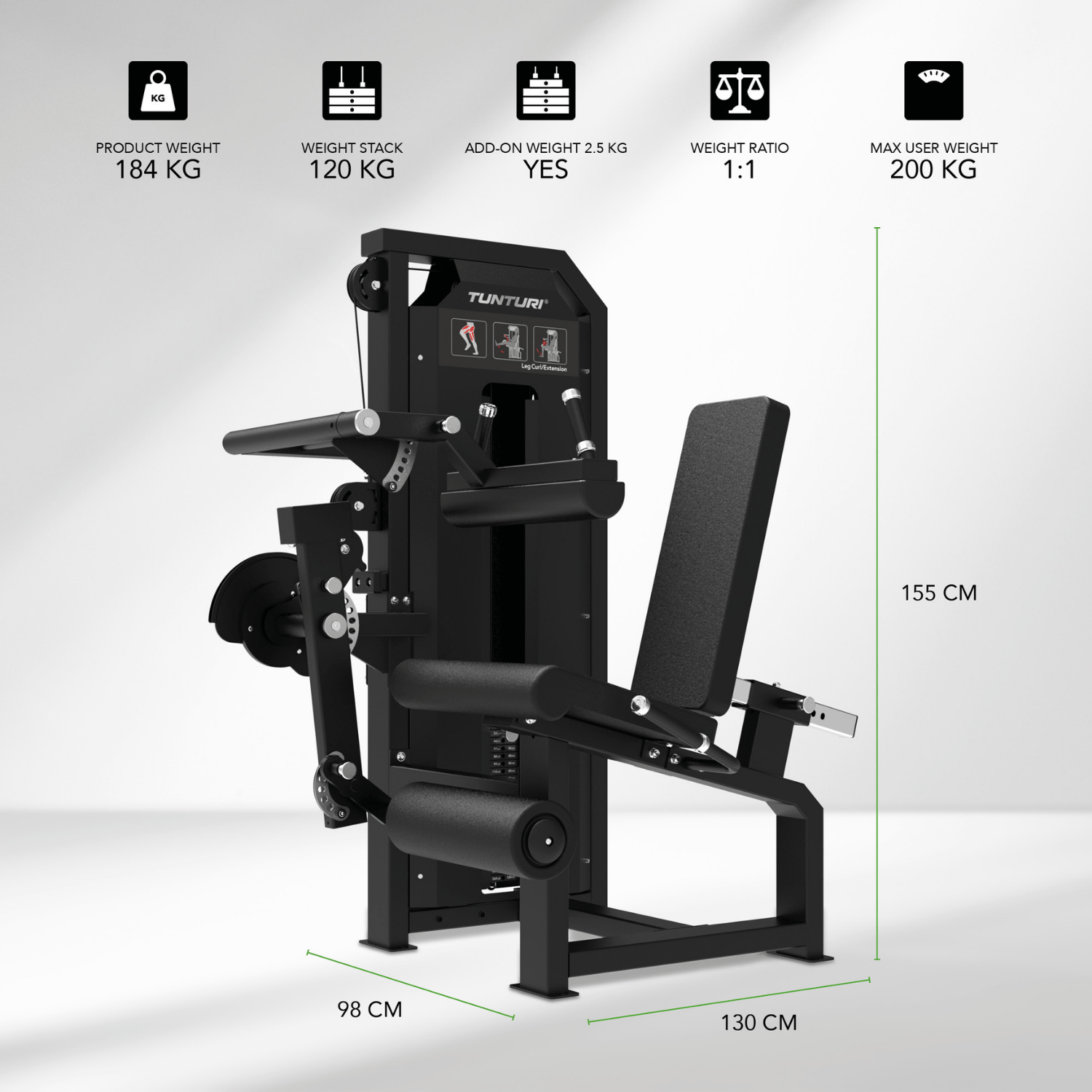 Tunturi Platinum - V-Series Dual Leg Curl & Extension – Image 5